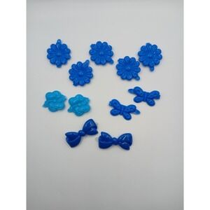 Lot 11 Vintage Childs Snap Tight Plastic Hair Clip Barrettes Kids Goody Blue